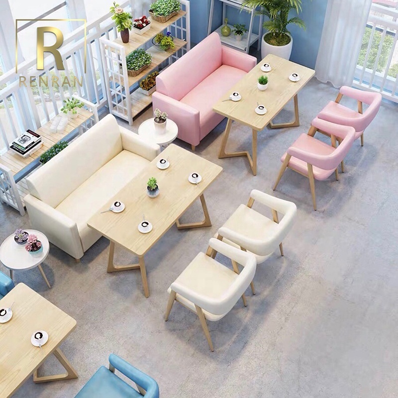 restaurant booth cheap hotel sofa coffee shop furniture dining table set blue pink  leather restaurant cafe furniture