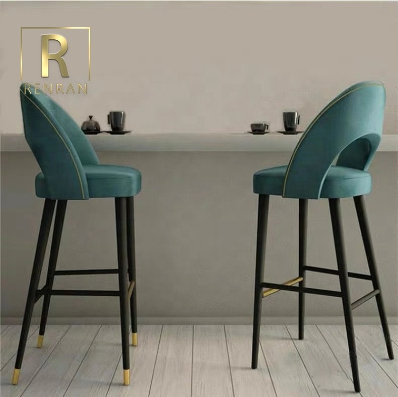 Dining Furniture Mini Breakfast  High Chair For Bar Table Velvet Bar Counter Stool Home Modern Casual Cafe Bar Chair