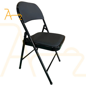 Factory price black white plastic folding dining chair outdoor furniture modern lightweight foldable garden chairs for events