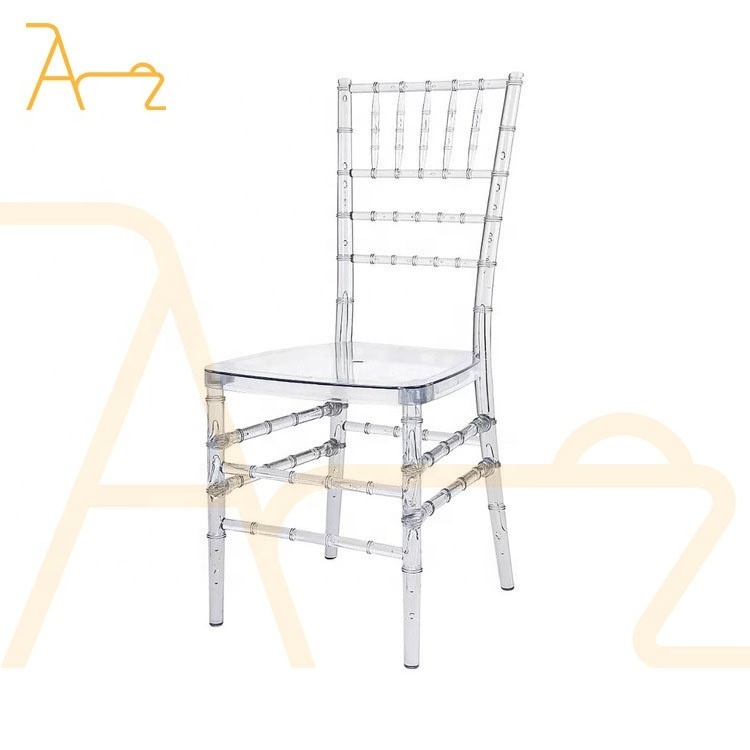 High standard luxury wedding transparent acrylic event dining chair sale  tiffany plastic chiavari clear wedding chair for party