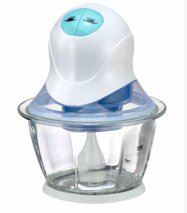 Food Chopper With 1.0L octagonal glass for chopping and mixing meat, fruits and vegetables easily and safely