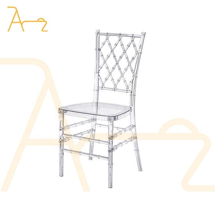 High standard luxury wedding transparent acrylic event dining chair sale  tiffany plastic chiavari clear wedding chair for party