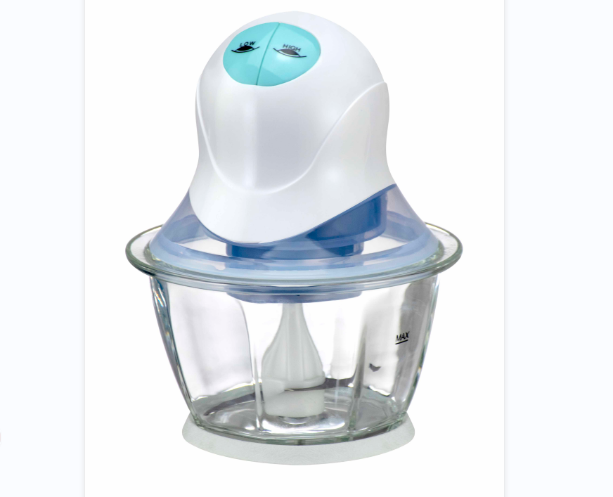 Food Chopper With 1.0L octagonal glass for chopping and mixing meat, fruits and vegetables easily and safely