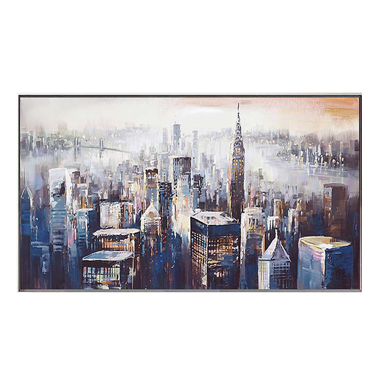 Modern City Building Poster Landscape Abstract Oil Painting On Canvas Prints Wall Art Pictures For Living Room Home Decor Cuadro