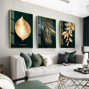 Wholesale Custom Golden Leaf Art Abstract Decorative Wall Painting For Home Decor Hotel