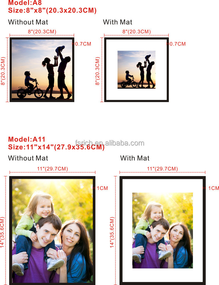 Hot Selling Cheap Creative Office Fotos Lightweight Adhesive 8X8 Photo Frames 11X14 Picture Frame