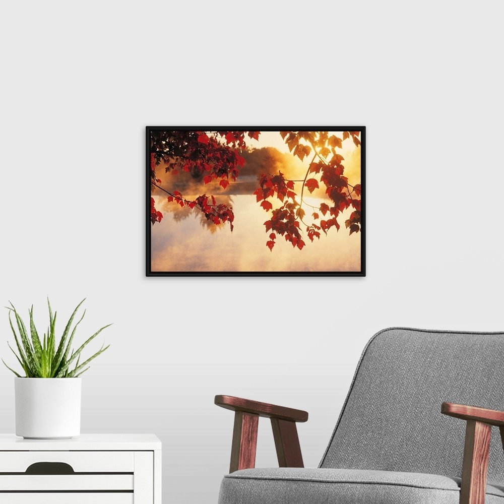 Autumn Golden Leaves Forest Scenery Modern Elegant Hotel Artwork Landscape Painting Canvas Print Wall Art For Living Room