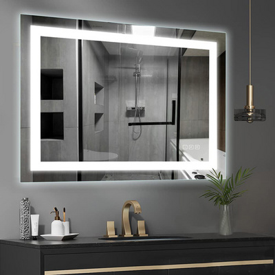 Factory New Design Modern Style Rectangular Long Display Vanity LED Mirror Bathroom Customized Led Backlit Defogger Smart Mirror