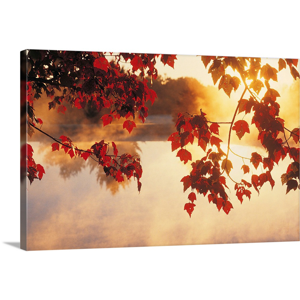 Autumn Golden Leaves Forest Scenery Modern Elegant Hotel Artwork Landscape Painting Canvas Print Wall Art For Living Room