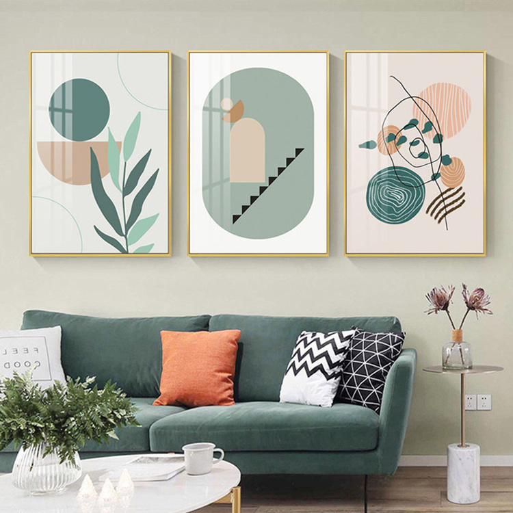 Morandi Color Block Wall Art Canvas Painting Green Style Plant Nordic Posters And Prints Picture Modern Home Decor