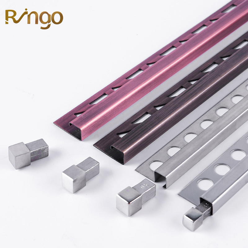 Foshan Ringo Cheap Red Copper Decorative Metal Wall Profile  Metal 304 316 Stainless Steel Round Edge Tile Trim Corners