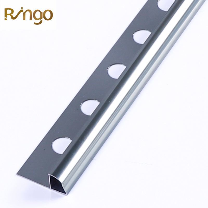 Foshan Ringo Profile Black Edging Bendable Gold Decorative Metal Aluminum Round Shape Gold Round Flexible Edge Ceramic Tile Trim