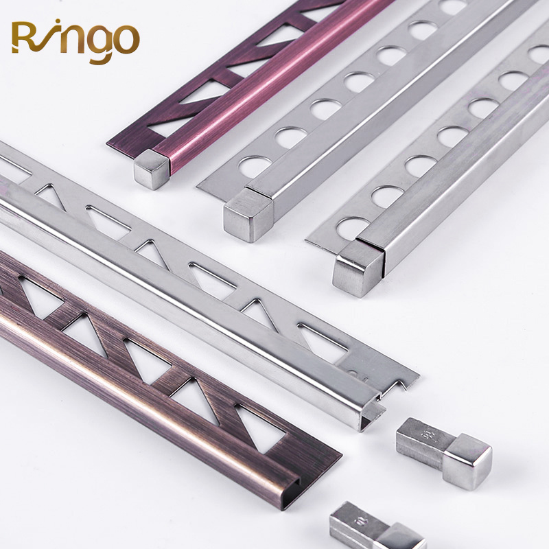 Foshan Ringo Cheap Red Copper Decorative Metal Wall Profile  Metal 304 316 Stainless Steel Round Edge Tile Trim Corners