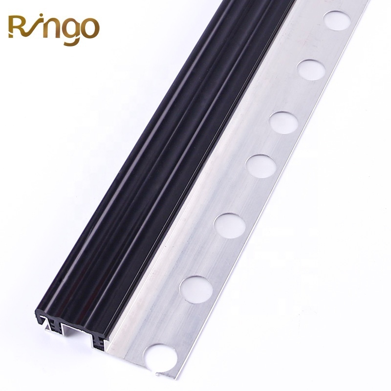 Rubber insert stair nosing profiles aluminum anti slip flooring trim staircase decoration strips step edge protection tile trims