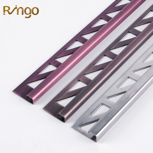 Foshan Ringo Cheap Red Copper Decorative Metal Wall Profile  Metal 304 316 Stainless Steel Round Edge Tile Trim Corners