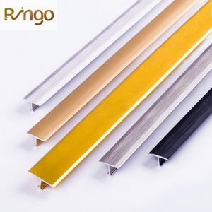 Foshan Ringo Factory Price Decor Aluminum Extrusion Trim Gold Wall Profile Edging T Shape Type Edge Tile Trim Strip For Ceramic