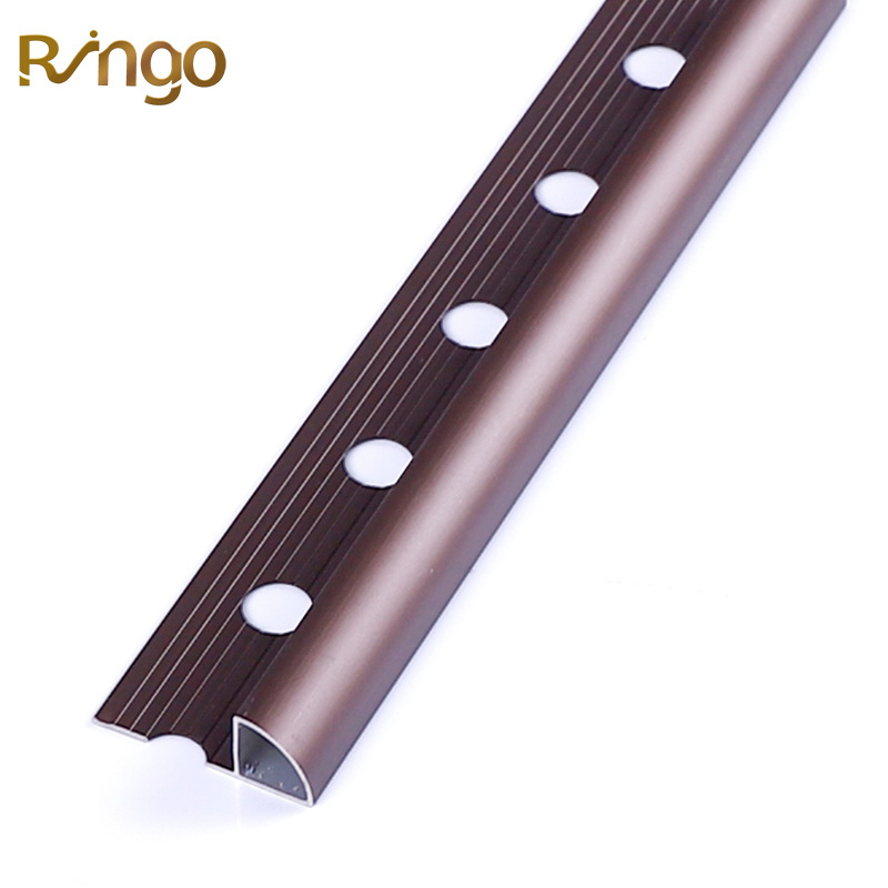 Foshan Ringo Profile Black Edging Bendable Gold Decorative Metal Aluminum Round Shape Gold Round Flexible Edge Ceramic Tile Trim