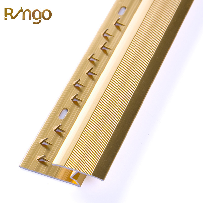 Foshan Ringo Metal Aluminum Z Bar Cover Trim Joining Anti Slip Tack Strip Gold Transition Edge Trip Floor Carpet