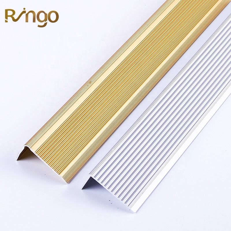 Made in China Factory Price Flexible Corner L shape Angle Trim Edge Non Slip Outdoor Aluminum Stair Nosing Step Edging Profiles