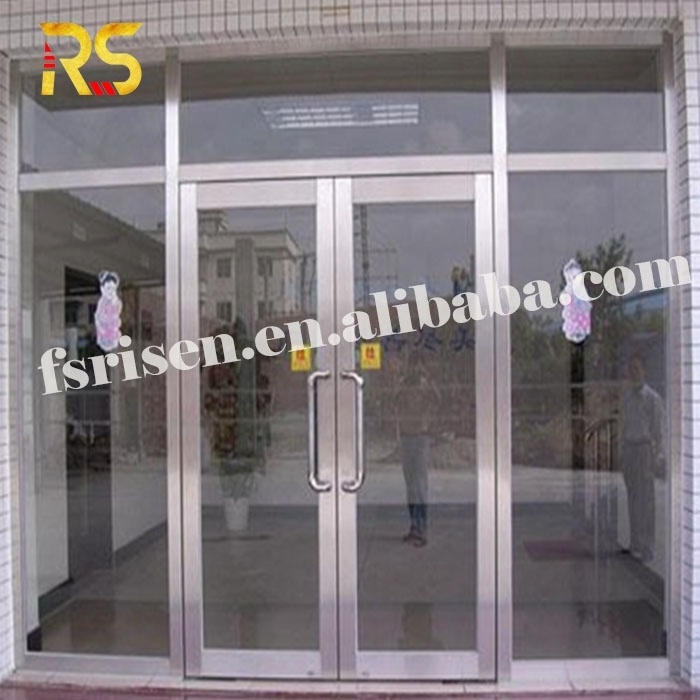 apartment entrance door  stainless steel frame glass  front door for office