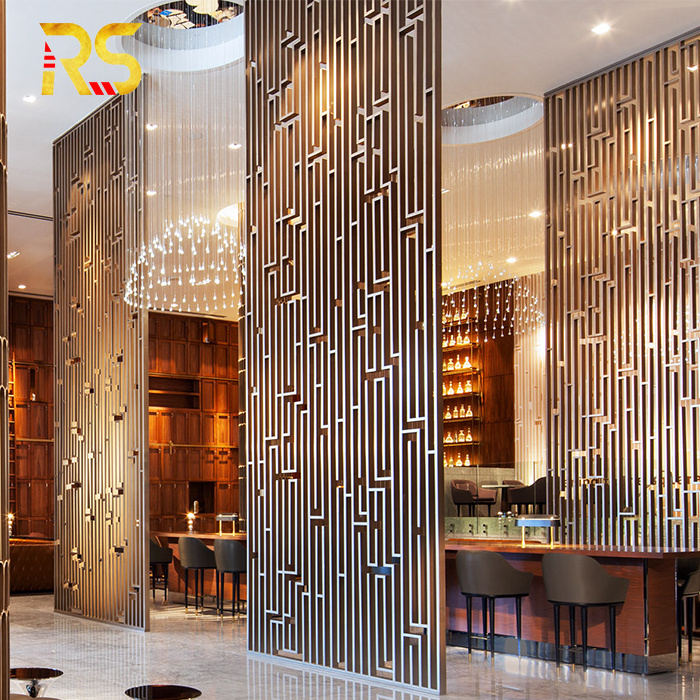 Foshan commercial decorative floor to ceiling room dividers metal fences panels wall partition