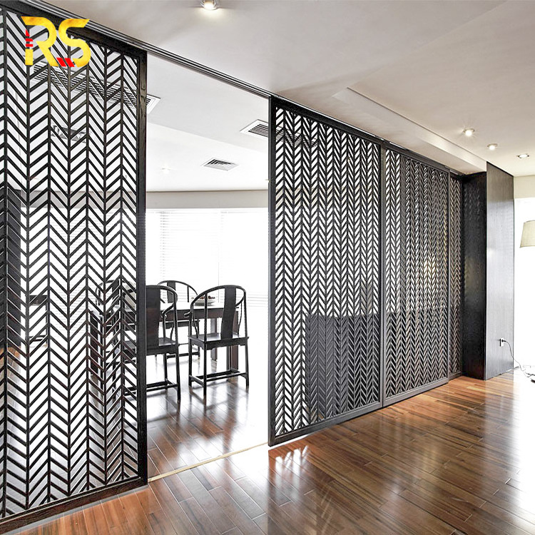 Foshan commercial decorative floor to ceiling room dividers metal fences panels wall partition