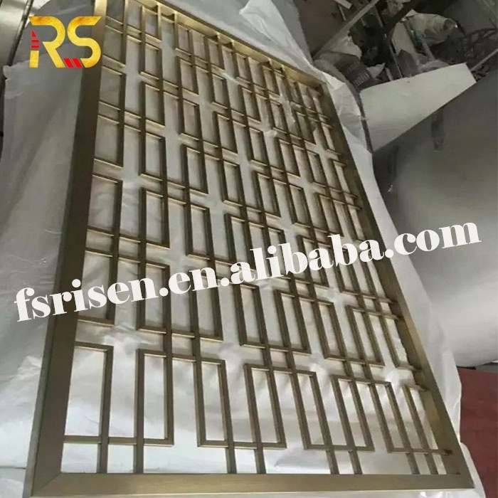 Foshan interior gold laser cut room divider partition wall for living room