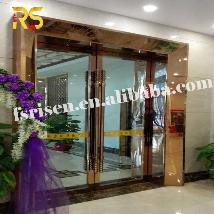 apartment entrance door  stainless steel frame glass  front door for office