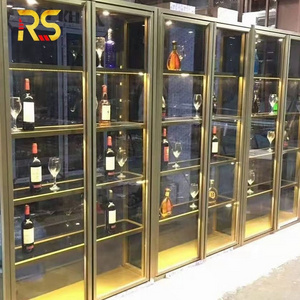 Foshan modern decorative home bar shelf display cabinet wine storage for dining room