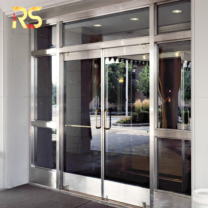 Guangdong doors and windows shop front door designs steel glass door