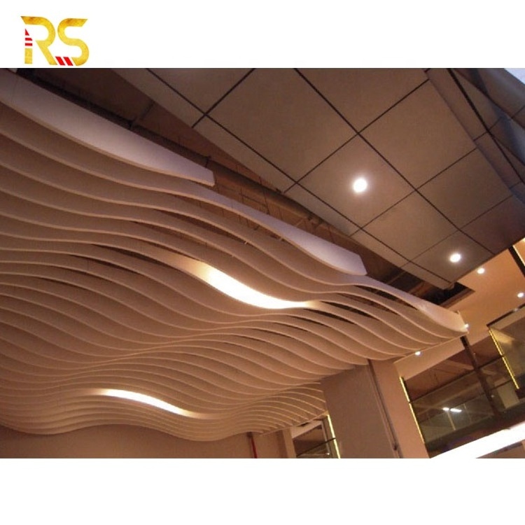 Hot Selling And Best Price  Aluminum Fireproof Decoration wave Baffle Ceiling tile