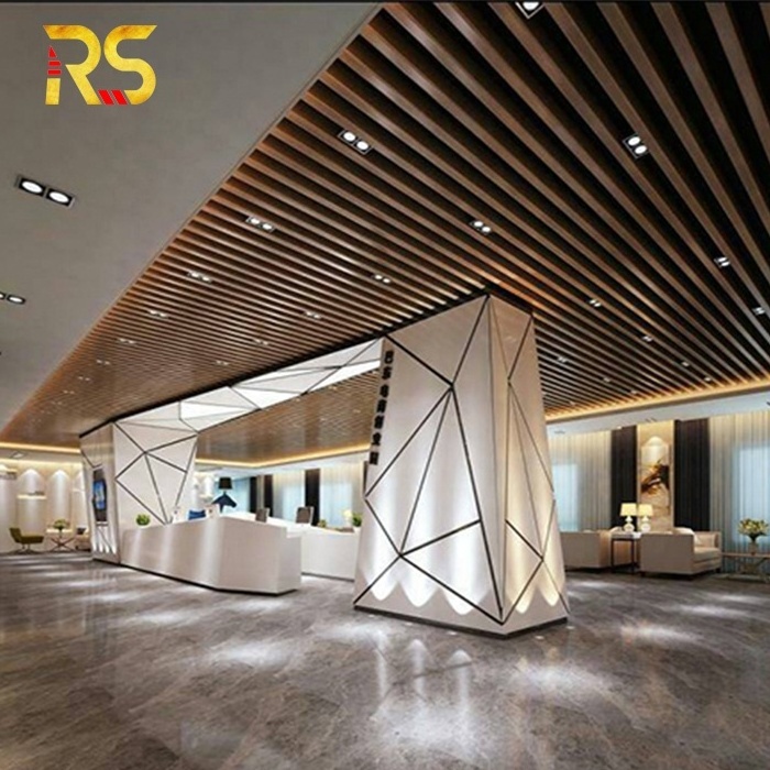 Hotel baffle ceiling aluminum strip ceiling white u shape suspended ceiling