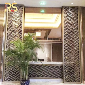 Foshan interior gold laser cut room divider partition wall for living room