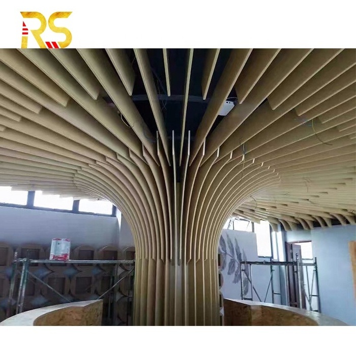 Decorative floor to ceiling suspended ceiling boards ceiling wood panel aluminium beam