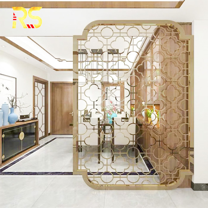 Foshan interior decoration laser cut metal screen room divider wall partition for salon