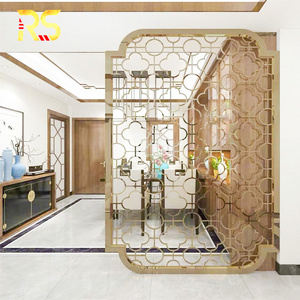 Foshan interior decoration laser cut metal screen room divider wall partition for salon