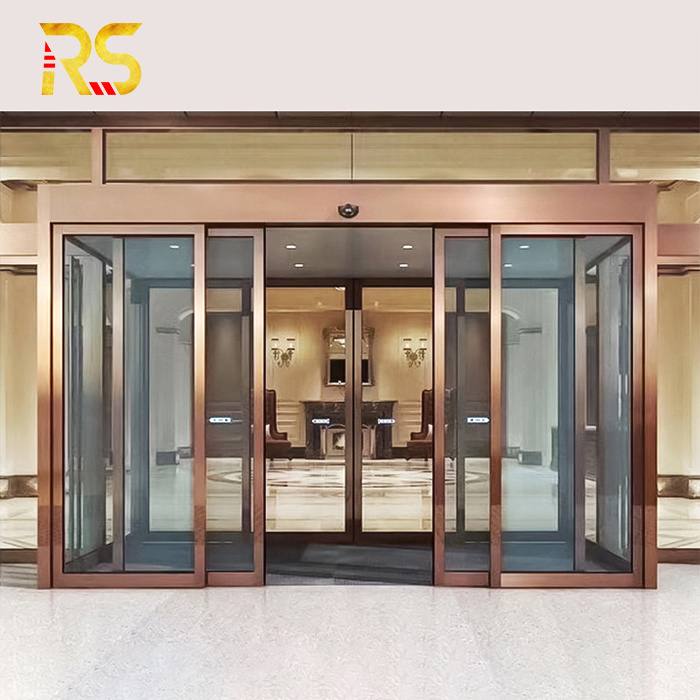 Guangdong doors and windows shop front door designs steel glass door