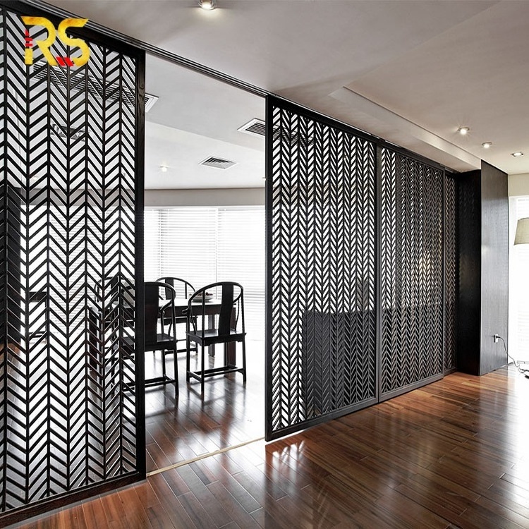 Foshan interior gold laser cut room divider partition wall for living room