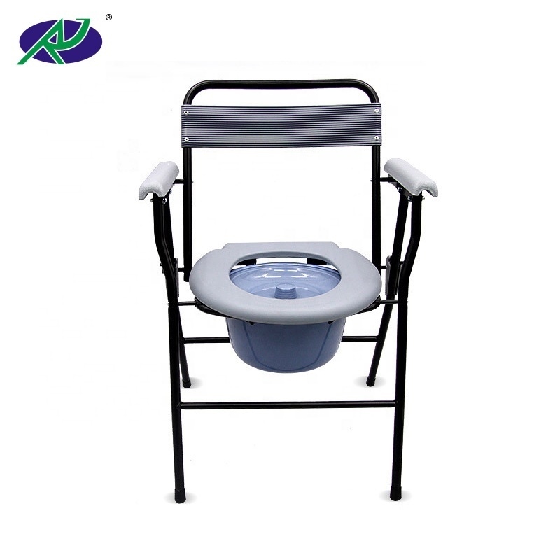 Health Care Foldable Bath Stool Toilet Commode Chair