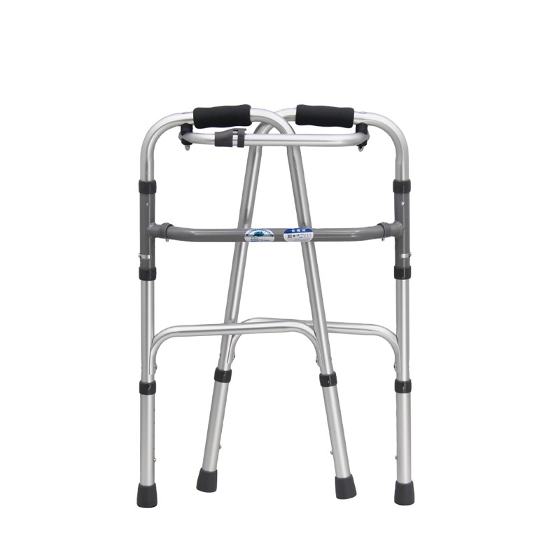 Disabled Medical Assist Walking 4-Leg Crutches Aluminum Walker Aids Folding Walker For Elderly People