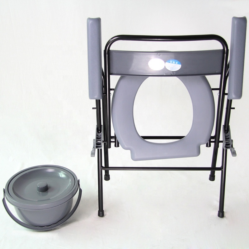 Health Care Foldable Bath Stool Toilet Commode Chair