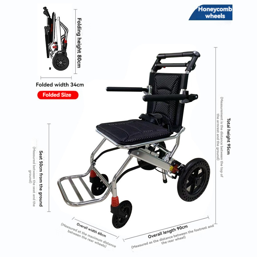 Lightweight Manual Wheelchair Elderly Sick Adult Wheelchair Stand Up Aluminum Airplane Wheelchairs