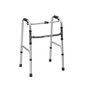 Disabled Medical Assist Walking 4-Leg Crutches Aluminum Walker Aids Folding Walker For Elderly People