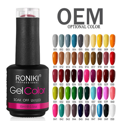 RONIKI 308 Colors Professional Nail Supplies soak off gel polish Custom Private label Color uv/led lamp uv Lasting nail polish