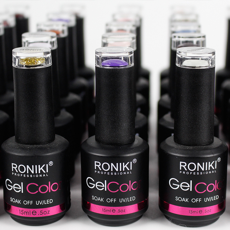 RONIKI 308 Colors Professional Nail Supplies soak off gel polish Custom Private label Color uv/led lamp uv Lasting nail polish