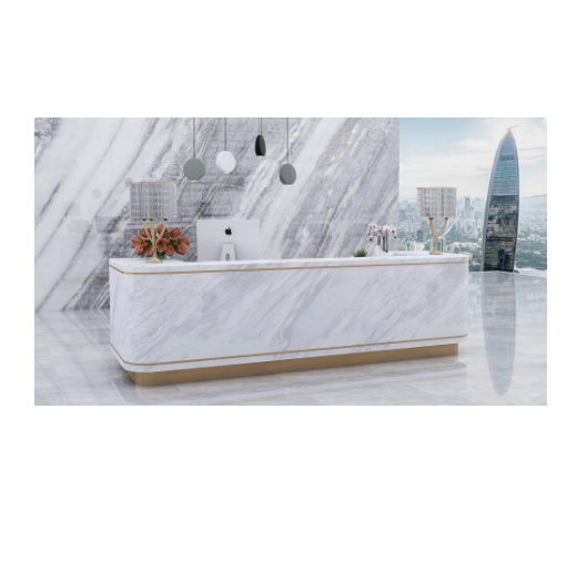 K33 Hotel Reception Desk Modern Simple Style Gym Reception Desk Furniture Made of Marble MDF Material for Office Front Desk