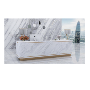 K33 Hotel Reception Desk Modern Simple Style Gym Reception Desk Furniture Made of Marble MDF Material for Office Front Desk