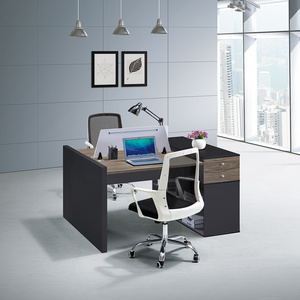 Simple and Modern Double Staff Table Financial Room Furniture Workstation with Screen and Chair Combination Office Desks