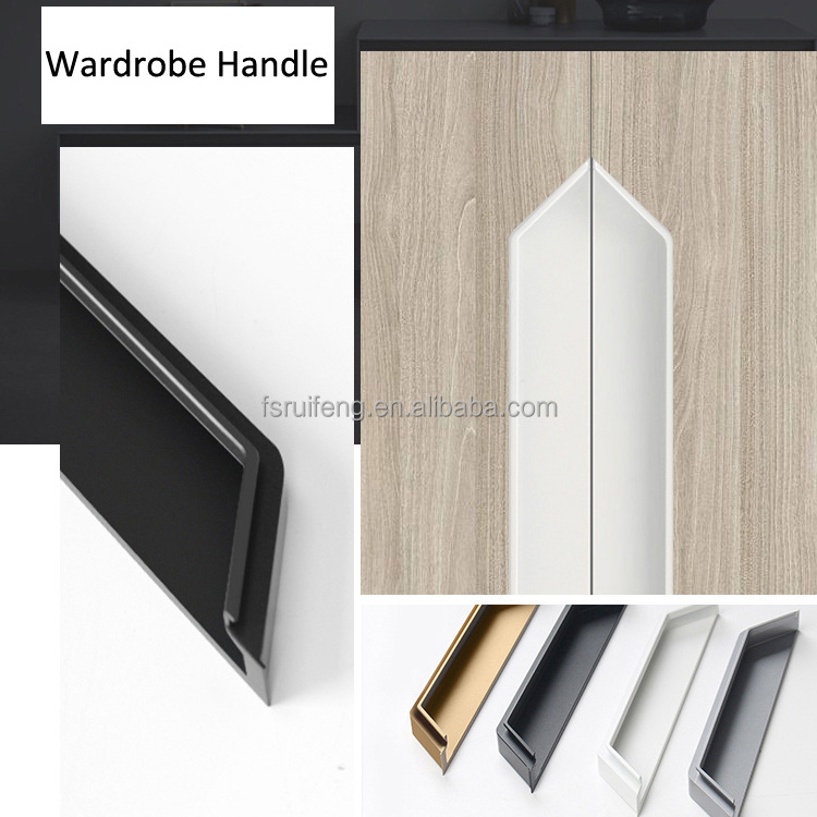 New Style Aluminum Embedded Wardrobe Concealed Long Handle Invisible Cabinet Door Handle Hidden Drawer Handle