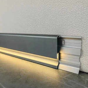 Factory Wholesale Floor Skirting Board LED Profile Strip Metal Skirting Line Aluminum Skirting Board with LED Light